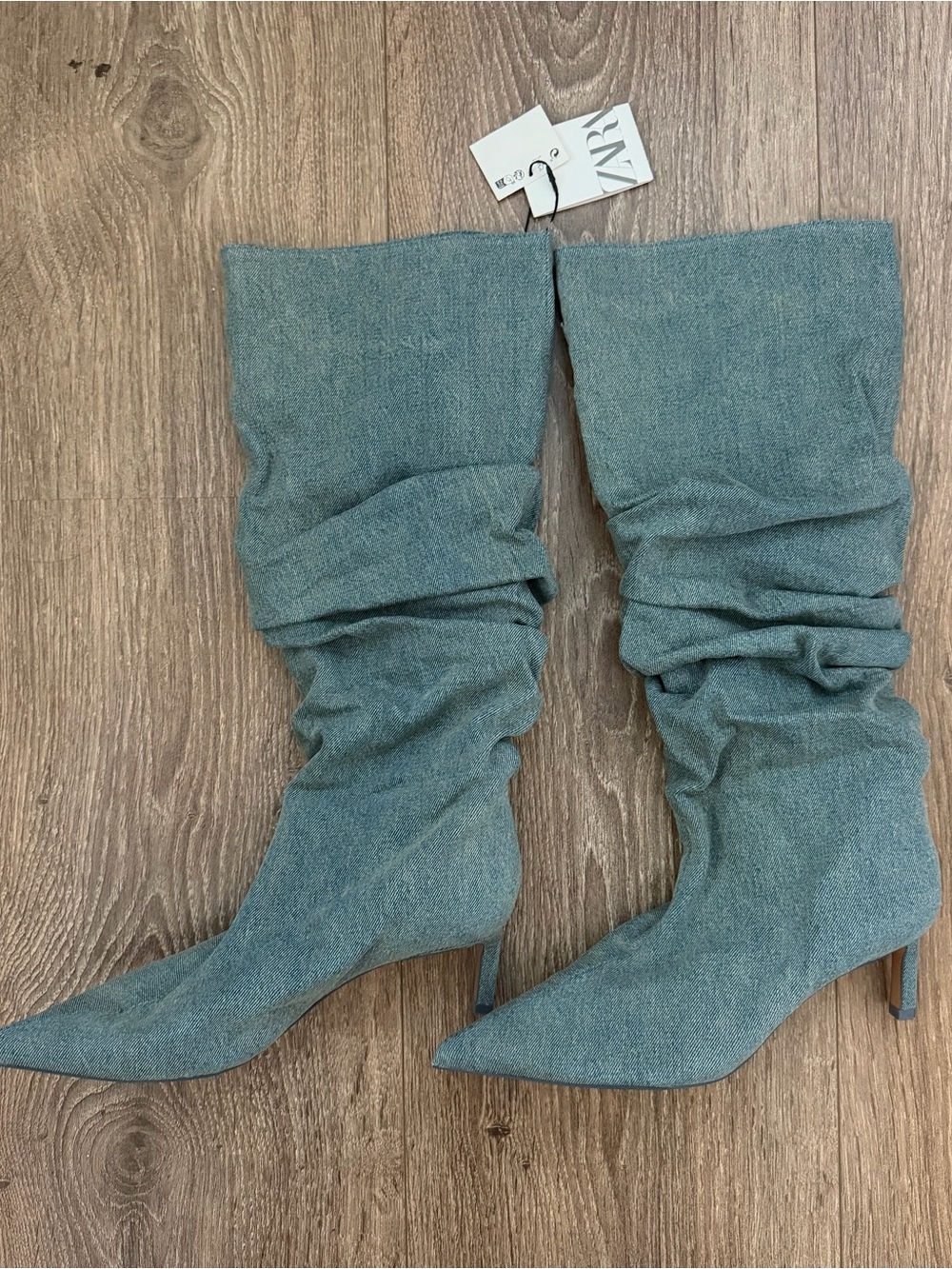 Zara Knee-High Pointed-Toe Stiletto Boots BNWT